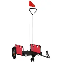 Syfax Remorque de vélo rouge tissu oxford et fer