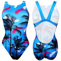Turbo Blue Palm Swimsuit Bleu 5XL Femme