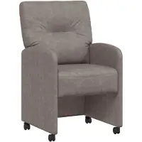 vidaXL : 2 chaises de salle à manger avec roulettes, revêtues en similicuir, couleur grise