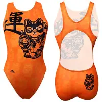 Turbo Wave Lucky Cat Swimsuit Orange M Femme
