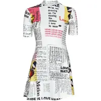 Desigual Robe courte VEST_NEWSPAPER femmes - Blanc - EU S
