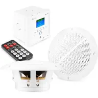 Inventum speakers plafond Bluetooth - Complete set voor o.a. badkamer, etc. - Avec amplificateur, Enceinte Bluetooth, Noir