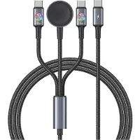 Usams Cable Huan Series SJ754 72W USB-C to USB-C + USB-C + wireless charger for watch tarnish (1.20 m, USB 2.0, 72 W)