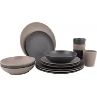 Bo Camp - Urban Outdoor - Vaisselle - Folkestone - 16 pièces - Beige/Grey