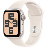 Apple Watch SE 2024 40 mm Lumière Stellaire Bracelet Sport S/M
