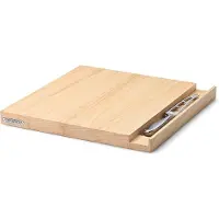 Continenta Plateau de fromage en caoutchouc avec couteau, Planche à découper, Marron