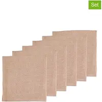 Bjorn Serviette De Table - 6 Pièces - Lin Et Coton Rose Pâle