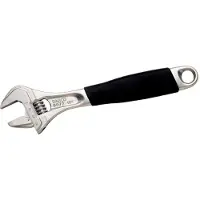 Bahco Adjustable Es With Ergo Rubber Handle Central Knurl And Reversible Jaw English 35 Mm Adjustable Wrench Argenté