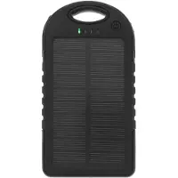 Forever Chargeur Solaire - Batterie De Secours 5000 Mah + Torche Pour Mobiles Et Smartphones - Noir