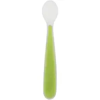 Chicco Cuillère d'alimentation longue en silicone souple vert, 1 pièce