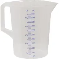 Hünersdorff Bidon gradué 5000ml polypropylène diamètre 203 x hauteur 257mm échelle bleue 100:100 transparent - 939000