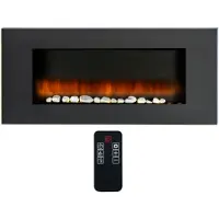 Classic Fire Sfeerhaard électrique Vancouver - Afstandsbediening en Timer - LED Vlammen - 2000W - Zwart