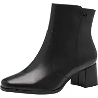Tamaris : Bottines pour femmes, fermeture éclair, couleur noire, style décontracté