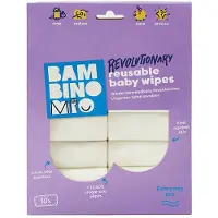 Bambino Mio Lot De 10 Lingettes Bébé Lavables Double Face - Blanc