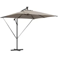 vidaXL Parasol , 249 x 249 x 250 cm, polyester et aluminium, couleur taupe