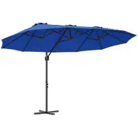 vidaXL Pergola de jardin en porte-à-faux bleu azur 372 x 198 x 243 cm