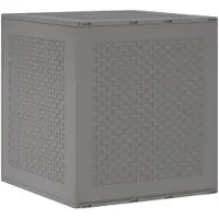vidaXL Bac de stockage de jardin avec porte Gris clair 55 x 53 x 57 cm Polypropylène