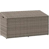 vidaXL Boîte de rangement de jardin Gris 110 x 50 x 58 cm Poly rotin