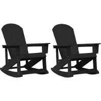 vidaXL Adirondack Fauteuil à bascule 2 pcs Noir HDPE