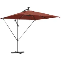 vidaXL Parapluie banane en porte-à-faux Terre cuite 249 x 249 x 250 cm