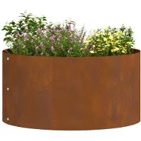 vidaXL Anneau de jardin en métal rouillé, 40 x 40 x 20 cm, acier résistant aux intempéries