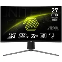 MSI MAG 27C6PF (1920 x 1080 pixels, 27"), Moniteur, Noir