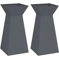 vidaXL Jardinière à pilier 2 pcs Anthracite 35 x 35 x 73 cm
