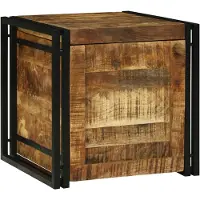 vidaXL Boîte de Rangement 50 x 50 x 50 cm bois de manguier brut