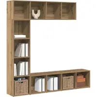 vidaXL Armoires à livres 3 pièces Artisan chêne bois composite
