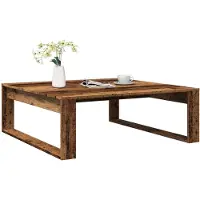 vidaXL Table basse imitation vieux bois 100x100x35 cm Bois composite