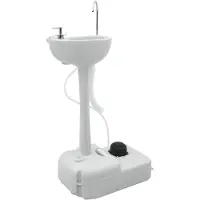vidaXL Station de lavage manuelle de camping Gris 50,5 x 33 x 103 cm