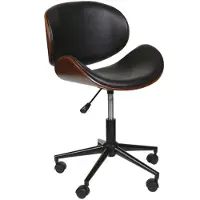 Home Deco Factory Chaise de bureau réglable design rétro Reno - Noir effet vielli