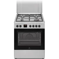Continental Edison CECG60FCS1 Cuisinière - 4 feux - 59,8 x 61 x 83 cm - Classe A - Argent