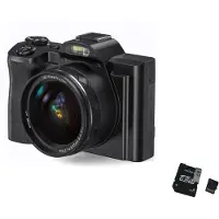 INF Appareil photo numérique 5K 48MP Zoom 16x avec autofocus et anti-tremblement Le noir