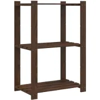 vidaXL Support de rangement à 3 niveaux marron 60x38x90 cm bois de pin