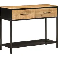 vidaXL Table console 100x35x76 cm bois massif de manguier et fer