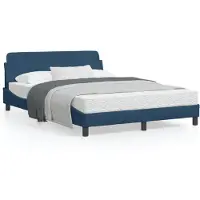 vidaXL Cadre de lit avec tête de lit "Dover" bleu 120x200 cm Tissu