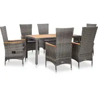 vidaXL Ensemble de salon de jardin 7 pièces avec coussins noir poly rotin