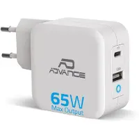 Advance Chargeur Secteur Universel Usb Et Usb-C Powerflex Turbo 65w - Pour Téléphone, Tablette, Switch Ou Montre Connectée