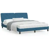 vidaXL Cadre de lit sans matelas bleu 160x200 cm velours