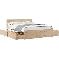 vidaXL Lit en bois massif sans matelas 160x200 cm pin
