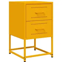 vidaXL Table de chevet jaune moutarde 36x39x60,5 cm acier
