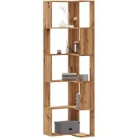 vidaXL Bibliothèque d'angle 5 niveaux chêne artisanal bois ingénierie