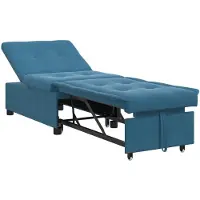 vidaXL Canapé-lit Bleu 194 x 67 x 82 cm Velours