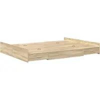 vidaXL Cadre de lit de rangement avec tête de lit Chêne Sonoma 140 x 200 cm
