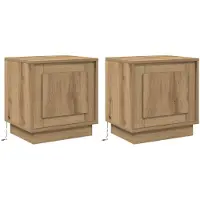 vidaXL Cabinet de chevet avec 2 pcs chêne artisanal 44 x 34,5 x 45 cm