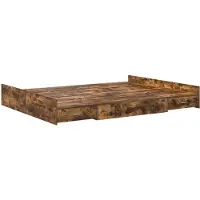 vidaXL Cadre de lit de rangement Chêne fumé 150 x 200 cm