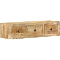 vidaXL Armoire TV murale 100x32x25 cm Bois massif rugueux Mango
