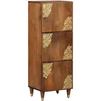 vidaXL Buffet haut avec étagère, marron, 40 x 33 x 110 cm, bois massif de manguier
