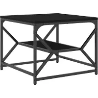 vidaXL Table basse noir aspect chêne 51 x 50 x 40 cm